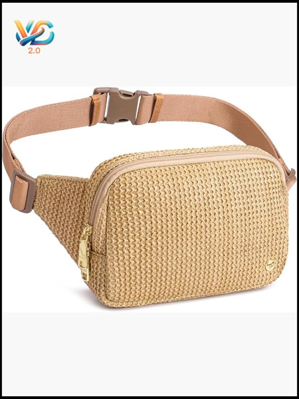Faux Straw Belt Bag Crossbody Fanny Pack Summer Travel Beach Handsfree